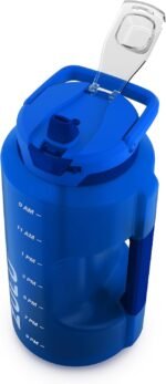 ZULU Goals 128oz Half Gallon Plastic Water Bottle with Straw and Time Marker | Large Reusable Jug with Handle and Leak Proof Lid for All Day Hydration, Gym and Outdoors, Gift Ready, Royal Blue - Image 6