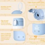 BEBOAN Portable Bottle Warmer for Travel, 12oz Large Capacity Cordless for Heating Breast Milk Formula, Smart Temperature Control 5-Temp Setting with Lock, Charging with 55w Charger - Image 7
