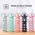 Lifefactory 22-Ounce Glass Water Bottle with Active Flip Cap and Protective Silicone Sleeve, Mint - Image 4