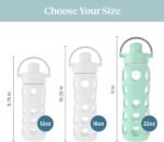 Lifefactory 22-Ounce Glass Water Bottle with Active Flip Cap and Protective Silicone Sleeve, Mint - Image 5