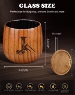 Charred Wooden Whiskey Glasses Personalized Bourbon Drinking Glass Ideas Gifts for Men Husband, Dad, Brother, Whiskey Lovers Birthday Insulated Old Fashioned Glass Whiskey Tumbler J - Image 3