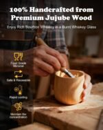 Charred Wooden Whiskey Glasses Personalized Bourbon Drinking Glass Ideas Gifts for Men Husband, Dad, Brother, Whiskey Lovers Birthday Insulated Old Fashioned Glass Whiskey Tumbler J - Image 4