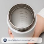 Nuby RapidCool Portable Baby Bottle Maker - with Milk Powder Dispenser and Digital Lid - Ideal for Travel Bottles and Night Feeds - Stainless Steel - Image 4