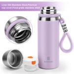 Stainless Steel thermo Bottles with cup 700ml/23.7oz Vacuum Insulated Bottle for hot and cold coffee drink water thermo flask with cup.(Purple,700ml) - Image 4