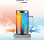 KXIAOCHEN 20oz Insulated Coffee Mug with Lid, Stainless Steel Coffee Cup, Double Wall Vacuum Coffee Tumbler with Handle, Premium Thermal Travel Coffee Mug (Silver grey) - Image 5