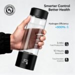 PUREPEBRIX Upgraded Hydrogen Water Bottle Generator Glass, Touch Screen, Leak-Proof Lid, SPE/PEM Tech, Portable Rechargeable Hydrogen Water Bottle for Home Office Travel Fitness Drinking, 14 oz - Image 3