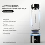 PUREPEBRIX Upgraded Hydrogen Water Bottle Generator Glass, Touch Screen, Leak-Proof Lid, SPE/PEM Tech, Portable Rechargeable Hydrogen Water Bottle for Home Office Travel Fitness Drinking, 14 oz - Image 4