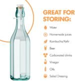 Amici Home Faceted Hermetic Glass Bottles | Eco-Friendly Swing Top Glass Bottles | Flip Top Glass Bottle with Airtight Cap | Glass Bottles with Caps - Dishwasher Free (Set of 2, 17 Oz) - Image 4