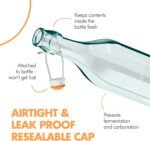 Amici Home Faceted Hermetic Glass Bottles | Eco-Friendly Swing Top Glass Bottles | Flip Top Glass Bottle with Airtight Cap | Glass Bottles with Caps - Dishwasher Free (Set of 2, 17 Oz) - Image 5
