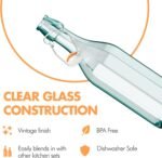 Amici Home Faceted Hermetic Glass Bottles | Eco-Friendly Swing Top Glass Bottles | Flip Top Glass Bottle with Airtight Cap | Glass Bottles with Caps - Dishwasher Free (Set of 2, 17 Oz) - Image 7