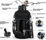 H2O Capsule 2.2L Half Gallon Water Bottle with Storage Sleeve and Covered Straw Lid – BPA Free Large Reusable Drink Container with Handle - Big Sports Jug, 2.2 Liter (74 Ounce) - Image 3