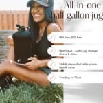 H2O Capsule 2.2L Half Gallon Water Bottle with Storage Sleeve and Covered Straw Lid – BPA Free Large Reusable Drink Container with Handle - Big Sports Jug, 2.2 Liter (74 Ounce) - Image 4