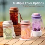 16oz Trendy Reusable Portable Tumbler - BPA Free, Leak - Proof, Lightweight & Easy to Carry,Ideal for On - the - Go Sipping (Brown) - Image 3