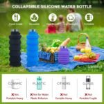 Collapsible Water Bottles，2 pack BPA Free Travel Silicone Water Bottle with Carabiner，17oz Reusable Foldable Lightweight Portable Sports Water Bottle for Travel Gym Camping Hiking - Image 5