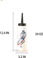 CLA JLT Squeeze Water Bottles 34 oz Hockey Lacrosse Football Boxing W/Sport Helmet w/Long Straw Cycling Gym - Image 3