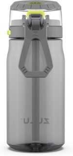 Zulu Kids Flex 16oz Tritan Plastic Water Bottle with Silicone Spout, Leak-Proof Locking Flip Lid and Soft Touch Carry Loop for School Backpack, Lunchbox, and Outdoor Sports, Gray - Image 4