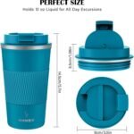 MOMSIV 12oz Travel Mug, Insulated Coffee Cup with Leakproof Lid, Travel Coffee Mug Vacuum Stainless Steel Double Walled Reusable Coffee Cup for Hot and Cold Water Coffee - Image 5
