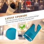 MOMSIV 12oz Travel Mug, Insulated Coffee Cup with Leakproof Lid, Travel Coffee Mug Vacuum Stainless Steel Double Walled Reusable Coffee Cup for Hot and Cold Water Coffee - Image 8