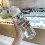 GearTek Tritan Clear Water Bottle | No Markings BPA Free 24oz Sports Water Bottle | Leak Proof Re-Usable Flip Top Plastic Drinks Bottles for School, Office, Gym, Cycling (Clear-24oz) - Image 4