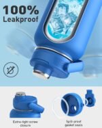 TOURIT 40 oz Insulated Water Bottle, Stainless Steel Sports Water Bottles With Top Handle, Double-Wall Travel Thermal Water Flask, BPA Free Leakproof Water Bottle for Sports, Midnight Blue - Image 4