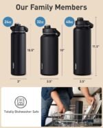 TOURIT 40 oz Insulated Water Bottle, Stainless Steel Sports Water Bottles With Top Handle, Double-Wall Travel Thermal Water Flask, BPA Free Leakproof Water Bottle for Sports, Midnight Blue - Image 7
