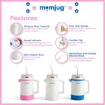 momjug Hydration Water Bottle for Moms 50oz (With Indicator, Pink) - Image 3
