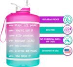NatureWorks HydroMATE Gallon Water Bottle with Straw BPA FREE Leak Proof Reusable Water Bottle with Times to Drink Marked Hourly 128 oz - Image 3