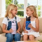 2 Pack Kids Water Bottle,14oz Stainless Steel Insulated Water Tumbler Leak-Proof,School Water Mug,Small and Portable,Suitable for Boys and Girls to Use(Blue dinosaur + Pink unicorn) - Image 3