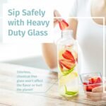 Glass Water Bottles 6 Pack With Sleeves and Stainless Steel Lids - 18oz Size - Leak Proof Caps, Reusable and Perfect For Travel and Storing Beverages Juice, Smoothies, Kombucha, Kefir, Tea - Image 6