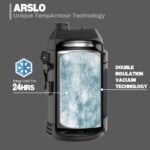 Arslo Sports Water Jug - Gallon Water Bottle - Large Insulated Stainless Steel Bottle for Gym, Workouts, Basketball, Football, Soccer - Keep Water Cold for Up To 24 Hours - 108 Ounce (Black) - Image 3