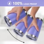 VQRRCKI 20 oz Tumbler Stainless Steel Tumblers Bulk with Lid Double Wall Insulated Coffee Tumbler Cups for Hot & Cold Drinks Powder Coated Travel Coffee Tumbler Mug Metal (Lavender, 12 pack) - Image 4