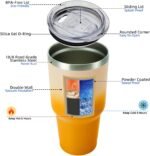 BJPKPK 30oz Stainless Steel Vacuum Insulated Tumbler Set Double Wall Travel Mug Coffee Cup with Metal Straws, Splashproof Lids,Coral - Image 4