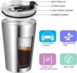VEGOND 12oz Tumbler Stainless Steel Tumbler bulk Vacuum Insulated Double Wall Travel Tumbler with Lid and Straw Reusable Tumbler, Stainless 1 Pack - Image 3