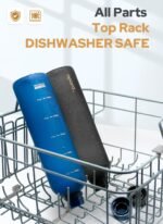 Opard Slim Water Bottle 32oz, Dishwasher Safe Plastic Water Bottle BPA-Free, Leakproof Screw Top, Charcoal Black, Reusable for Travel School Sport Gym Hiking - Image 3