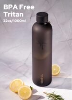 Opard Slim Water Bottle 32oz, Dishwasher Safe Plastic Water Bottle BPA-Free, Leakproof Screw Top, Charcoal Black, Reusable for Travel School Sport Gym Hiking - Image 4