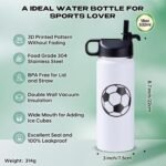 RhythmFit Soccer Gifts for Boys – 18 oz Soccer Water Bottle with 100 PCS Stickers, Stainless Steel Insulated Bottle, Sports Gear & Stuff for for Boys - Image 3