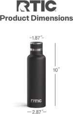 RTIC 20oz Journey Water Bottle Ceramic Lined Metal Stainless Steel Vacuum Insulated, BPA Free, Reusable, for Water, Hot and Cold Drinks, Travel, Sports, Camping, Black - Image 5
