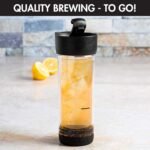 Primula Press and Go Iced Tea Maker, Travel Tumbler, Infuser Bottle, Leak-proof Flip-top Lid with Carry Loop, Dishwasher Safe, Made without BPA, 16-Ounce, Black, 1 Count (Pack of 1) - Image 3