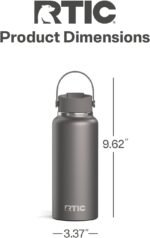 RTIC 32oz Outback Water Bottle, Ceramic Lined, Insulated, Stainless Steel, Double Wall Vacuum-Insulation, Leak-Proof Lid, BPA-Free Water Flask Hiking, Running, Sports, Outdoor, Graphite - Image 4