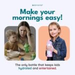 Elemental Iconic Kids Water Bottle for School - 100% Leak-Proof Insulated Water Bottles with Straw Lid & Pop-It Handle for Boys & Girls - Triple-Wall Insulated & BPA-Free, 14oz – Lilac Tie Dye - Image 5