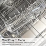 LETREEN Glass Water Bottle 32 oz, Borosilicate Wide Mouth Glass Water Bottle with Neoprene Sleeve, BPA-Free Leak Proof Reusable for Hot Cold Drinks, Work, Gym, Home, Black - Image 4