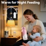 Portable Bottle Warmer, Large 12oz Capacity with Dual Heating Modes for Breast Milk & Water, Smart Temperature Control, Long Battery Life, Bottle Warmer for Outdoor, Airplane & Car Travel, Pink - Image 5