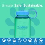 Nalgene Water Bottle - Lightweight Sustain Tritan BPA-Free Shatterproof Bottle for Backpacking, Hiking, Gym, 16 OZ, Wide Mouth, Pastel Green - Image 3