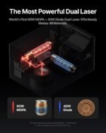 xTool F2 Ultra 60W MOPA & 40W Diode Dual Laser Engraver, 100+ Color Metal Engraving, Dual 48MP Cameras, Auto Streamline, 15,000mm/s Ultra-Fast, AI Powered 3D Fiber Laser Cutter and Engraver Machine - Image 5