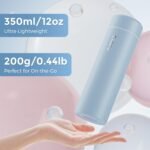 【Upgraded】Exllena Small Insulated Water Bottle 12 oz/350ml– Mini Insulated Water Bottle for Hot & Cold Drinks, Perfect Small Water Bottle for Travel, Purse...(Greyish Blue) - Image 3