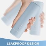【Upgraded】Exllena Small Insulated Water Bottle 12 oz/350ml– Mini Insulated Water Bottle for Hot & Cold Drinks, Perfect Small Water Bottle for Travel, Purse...(Greyish Blue) - Image 4