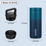 BJPKPK Insulated Water Bottle with 2 Lids,20 oz Double Wall Stainless Steel Vacuum Tumbler Travel Coffee Mug,Wide Mouth Thermal Cup,Sea - Image 5