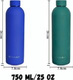 Insulated Stainless Steel Water Bottle - 25Oz - Matte finish–Leakproof, BPA-Free, Double-Wall Vacuum Flask | Keeps Drinks Hot 12h / Cold 24h | For Gym, Hiking, Yoga, School, Office, For the Go - Image 3
