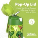 Jarlson® Kids Water Bottle CHARLI [12OZ] - Stainless Steel Thermo Bottle with Straw - Insulated, Spill Proof Waterbottle for School & Sports - Thermo Tumbler for Boys & Girls (Dinosaur) - Image 6