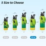 BJPKPK 32oz Insulated Water Bottles with 3 Lids, Paracord Handle & Non-slip Boot, Stainless Steel Metal Water Bottle,Reusable BPA Free Thermal Flasks, Tumblers, Bamboo Grove - Image 6